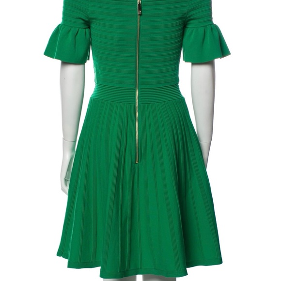 New Ted BAKER BARDOT DRESS,GREEN, SIZE:2,FRILL KNITTED SKATER,HOLIDAY DRESS - Picture 3 of 7